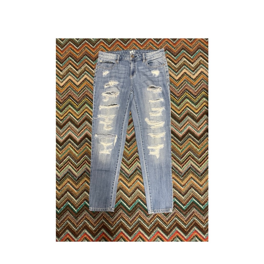Garage Light Blue Distressed Boyfriend Jeans